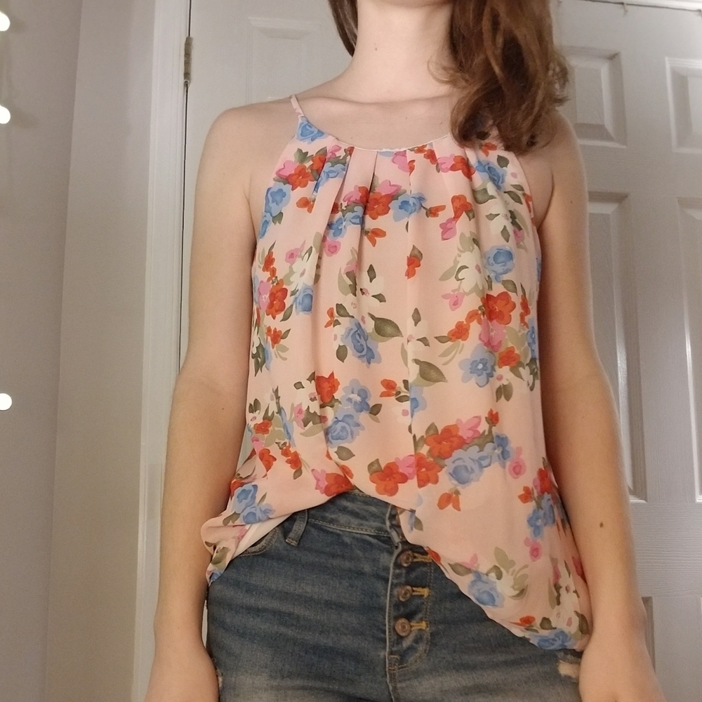 Floral strappy summer shirt